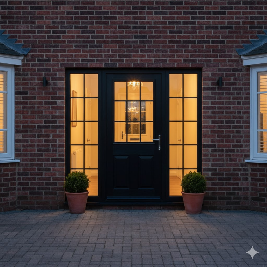 Composite door timber-look detail