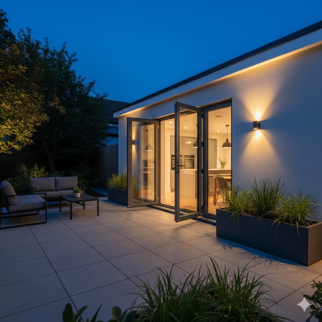 French doors opening to garden