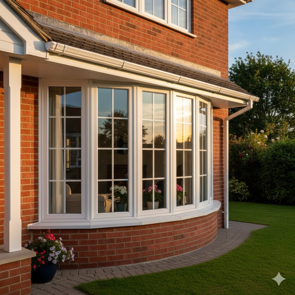 Modern triple glazed windows with aluminium frame